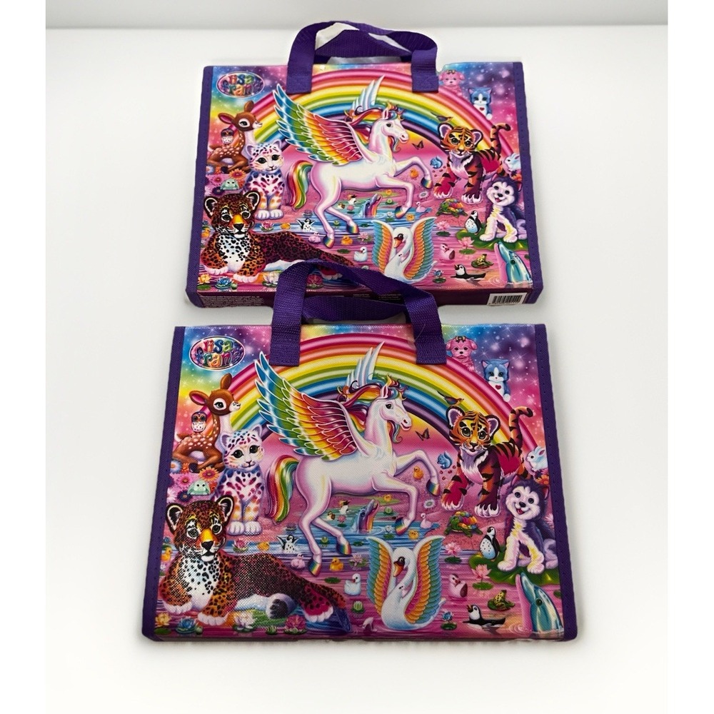 Lisa Frank Unicorn Trifold Portfolio‎ & Coloring Sticker Activity Books Lot